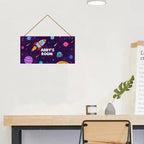 Personalized Sign Universe Rocket Sign Outer Space theme Art Décor For Kids Room Custom Name Door Wall Decor, Floral Nursery Art Girls Room Boys Bedroom