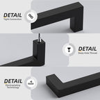goldenwarm 50 Pack 3-1/2 Inch Black Cabinet Handles Matte Black Drawer Pulls Stainless Steel Cabinets Hardware Square Bar Modern for Kitchen Bathroom Cupboard