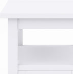 SIMPLIHOME Warm Shaker SOLID WOOD 14 inch Wide Rectangle Transitional Narrow Side Table in White for the Living Room and Bedroom