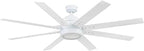 Honeywell Ceiling Fans Xerxes Modern 62 Inch Ceiling Fan with Light, Remote Control Fan, LED Indoor Fan with 8 Blades, White and Gray Wash Blade Finish Options, White (51628-01)