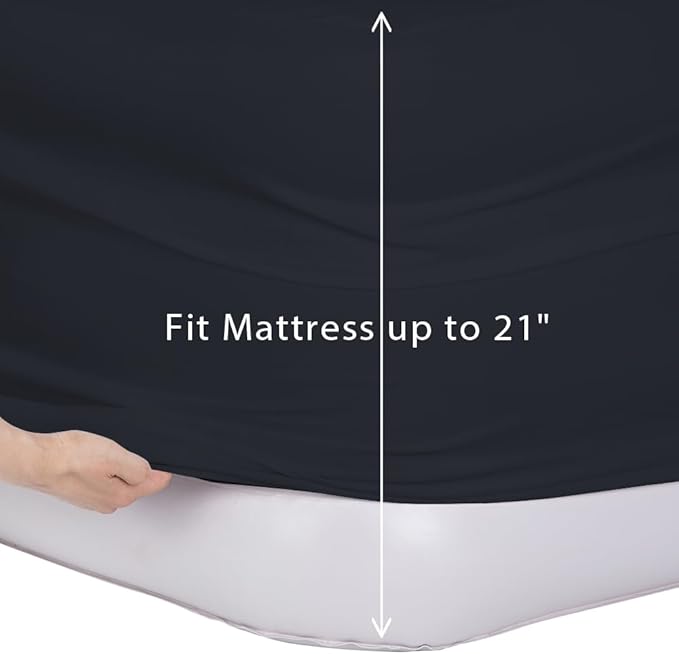 Bedecor Air Bed Sheets for Mattress Cover Removable Bed and Elastic Band Super Soft and Breathable & Deep up to 21" Black Twin