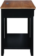 Casual Home Owl Night Stand with USB Port Charging Station and Drawer, 17.5" W x 14.25" D x 24.5" H, Walnut Black