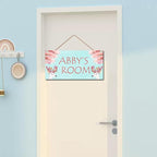 Personalized Sign, Cute Deer Sign, David's deer Flowers Kids Room Custom Name Door Wall Decor, Floral Nursery Art Plate For Boys Room Girls Bedroom Little Man Cave
