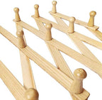 AMAPON Accordion Style Expandable Wall Wooden Coat Rack 13 Hooks (Pegs) Hang Hats Jackets Coffee Mug Purses Necklaces Towels Cap Leash Scarves Data Line Kitchenware (2 Pack)