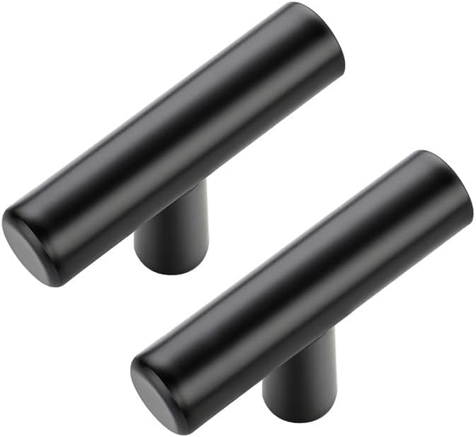 JOY DECOR 3 Pack Cabinet Knobs, Black Cabinet Handles, 2in Kitchen Cabient Knobs, Single Hole Drawer Knobs for Dresser Drawers