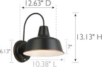 Design House Mason 1-Light Indoor/Outdoor Wall Light with Metal Shade, Wet Rated for Porch, Patio, and Garage, 579375