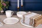 Urban Villa Kitchen Towels 100% Cotton Pack of 6, Highly Absorbent Quick Drying Super Soft Premium Dish Towels for Kitchen with Hanging Loop Hand & Tea Towels - 20x30 Inch, (Taupe & White, Striped)