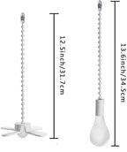 Ceiling Fan Pull Chain Extension Ornaments Chains with Decorative Light Bulb and Fan Cord 13.6 Inches Bronze Fan Pull Chain Set for Ceiling Light Lamp Fan Chain(Paint White)