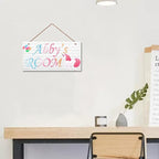 Personalized Signs Unicorn Rainbow Wall Hanging Plaque Sign Magic Unicorn Girl Room Décor For Baby Nursery Home Art Décor Kids Room Little Man Cave