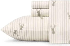 Eddie Bauer - Full Sheets, Cotton Flannel Bedding Set, Brushed For Extra Softness, Cozy Home Decor (Deer Lodge, Full)