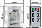 2 x Fairy Lights Battery Operated, Silver Wire Chains 8 Mode 5M 50 LEDs Timer String Lights with Remote Control for Bedroom Christmas Party Wedding Decoration (Multicolor)