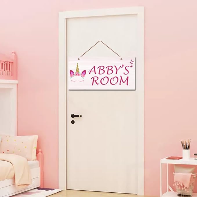 Personalized Signs Unicorn Sign, Wall Decor for Girls Room, Funny Colorful Wall Décor for Kids Room Bedroom Playroom Nursery Boys Room Little Man Cave