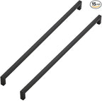 Ravinte 15 Pack Black Cabinet Pulls 18 Inch Square Kitchen Cabinet Handles Matte Black Kitchen Hardware for Drawer Pulls Drawer Handles Come with Screwdriver