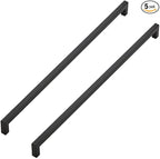 Ravinte 5 Pack Black Cabinet Pulls 18 Inch Square Kitchen Cabinet Handles Matte Black Kitchen Hardware for Drawer Pulls Drawer Handles Come with Screwdriver