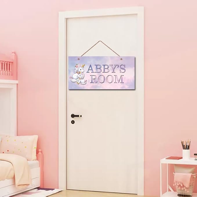 Personalized Signs Unicorn Sign, Unicorn Canvas Wall Art for Teen Girls Bedroom Nursery Kids Room Motivational Decor for Unicorn Fans Boys Room Little Man Cave