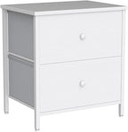 BOLUO White Nightstands Set of 2, 2 Drawer Dresser for Bedroom Night Stand Small Dresser End Table with Drawers Modern