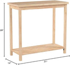 IC International Concepts, Portman Accent Table , Solid Real Wood, Sturdy Parawood, DIY, Paint/Stain Ready, Unfinished