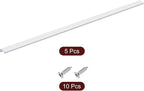 uxcell Cabinet Finger Edge Pull, 5pcs 800mm / 31.5" Aluminum Alloy Back Mount Hidden Cabinet Pulls Concealed Handle for Home Kitchen Drawer Cabinet, Silver
