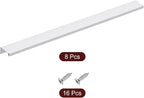 uxcell Cabinet Finger Edge Pull, 8pcs 400mm / 15.75" Aluminum Alloy Back Mount Hidden Cabinet Pulls Concealed Handle for Home Kitchen Drawer Cabinet, Silver