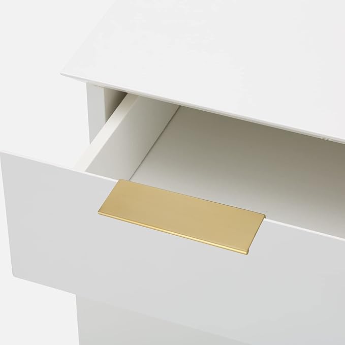 goldenwarm 100 Pack Gold Finger Edge Pulls Drawer Finger Pulls Champagne Gold Kitchen Hardware Handles Bedroom Dresser Drawers,3in Hole Center