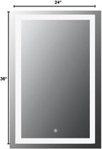 LED Bathroom Mirror 24"x 36", Front Lit and Backlit Bathroom Mirror with Lights,Stepless Dimmable,Anti-Fog, Shatter-Proof, Memory, 3 Colors Lighted Vanity Mirror (Horizontal/Vertical)
