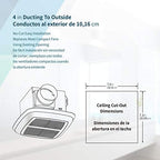 Tech Drive Very-Quiet 80 CFM, 1.5 Sone No Attic access Needed Installation Bathroom Ventilation and Exhaust Fan With LED light 4000K 800LM (80CFM),Ceiling Mounted Fan,Easy to Install