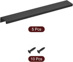 uxcell Cabinet Finger Edge Pull, 5pcs 250mm / 9.84" Aluminum Alloy Back Mount Hidden Cabinet Pulls Concealed Handle for Home Kitchen Drawer Cabinet, Black
