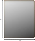 LOAAO 30”X36” Gold Bathroom Mirror, Rounded Rectangle Gold Frame Mirror, Brushed Gold Bathroom Vanity Mirror Wall-Mounted, Anti-Rust, Tempered Glass, Hangs Horizontally or Vertically