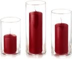 yummi Set of 12 Slim Pillars and Cylinder Vases - Burgundy