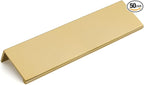 goldenwarm 50 Pack Gold Finger Edge Pulls Drawer Finger Pulls Champagne Gold Kitchen Hardware Handles Bedroom Dresser Drawers,5in Hole Center
