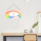 Personalized Signs Rainbow Wall Hanging Plaque Sign Magic Rainbow Sign For Girls Room Door Decor Baby Nursery Home Art Décor For Kids Room Little Man Cave