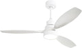 Sofucor Ceiling Fan with Lights, 52 Inch Low Profile Flush Mount Mordern Wood Ceiling Fan with Remote for Indoor Farmhouse Bedroom Living Room Outdoor Patio Porch, Reversible DC Motor, Noiseless