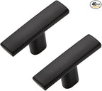 40 Pack Black Cabinet Knobs - Curved Pulls Matte Black for Kitchen Drawer Solid Dresser Hardware 1-3/4 Inch Length Single Hole