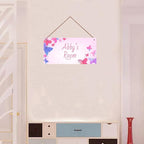 Customized Butterfly Signs for Girls Room Bedroom Door Pink Hanging Sign for Little Man Cave Custom Baby Name Door Hanger Baby Nursery Room Fantasy Kids Room Décor