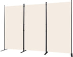 Room Divider, 3 Panel Folding Privacy Screens with Wider Support Feet, 6 Ft Portable Room Partition for Room Separator, 102" W X 71" H, Beige