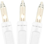 Novelty Lights 5.5 Feet 10 Bulb Clear Mini Light String on White Wire, Non-Connectable Incandescent Fairy Lights for Bottles and Crafts, 4" Bulb Spacing, 24" Lead, Stackable Fused Plug