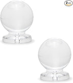 MroMax Tiny Pull Handle Round Acrylic Mini Knob 16mm Diameter Small Size Clear Shiny Knob Cute Decoration for Jewelry Box, Gift Case and Makeup Box 2Pcs
