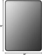 22x30 Inch Black Metal Framed Mirror for Bathroom, Matte Black Vanity Mirror, Rounded Rectangle Bathroom Mirror, Anti-Rust, Shatterproof (Horizontal/Vertical)
