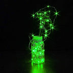 YKB 6 Pack Green LED Starry String Lights with 20 Mini LEDs on 6.6FT/2M Copper Wire, Fairy Lights Powered by 2xCR2032(Incl) Batteries, for Wedding Table Holiday Halloween Christmas Decorations