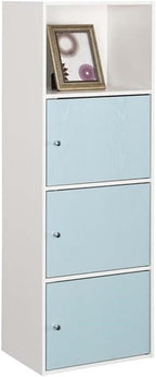 Convenience Concepts Xtra Storage 3 Door Cabinet with Seafoam and White Wood Finish
