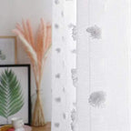 MYSKY HOME Pom Pom White Sheer Curtains for Bedroom Girls Room Curtains 84 Inches Long for Nursery Kids Light Filtering Boho Window Drapes, Rod Pocket, 38" Wide, 2 Panels