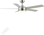 YUHAO 52 Inch Brushed Nickel Ceiling Fan with Light and Remote Control.Noiseless,Dimmable,3CCT,6 Speeds Reversible, DC Ceiling Fans for Indoor or Covered Outdoor