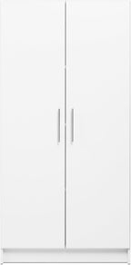 Prepac Elite Tall Garage Storage Cabinet & Pantry Storage Cupboard, 2-Door Freestanding Bathroom or Pantry Cabinet with Adjustable Shelves, 16" D x 32" W x 65" H, White