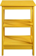 Convenience Concepts Oxford End Table 15.75" - Modern Living Room Table with Storage Shelves, Transitional Nightstand Side Table for Home Decor and Display, Yellow