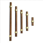 Drawer 8.66"/220mm Pulls Brass Walnut Kitchen Wardrobe Cabinet Hardware Pull Handle Adjustable Hole Distance with Screw, 2Pcs