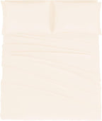 Mejoroom Full Size Sheet Set - Soft Microfiber Bed Sheets - Deep Pocket Fitted Sheet, Breathable, Wrinkle & Fade Resistant - 4 Piece (Full, Cream)