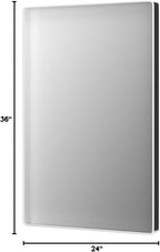 ISKM Brushed Silver Mirror for Bathroom, 24 x 36 Inch Wall Mounted Vanity Mirror, Non-Rusting Stainless Steel Metal Framed Mirror (Horizontal/Vertical)