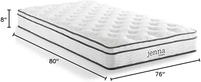 Modway Jenna 8” Innerspring and Memory Foam King Mattress With Individually Encased Coils