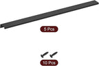 uxcell Cabinet Finger Edge Pull, 5pcs 500mm / 19.69" Aluminum Alloy Back Mount Hidden Cabinet Pulls Concealed Handle for Home Kitchen Drawer Cabinet, Black