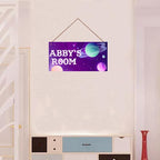 Personalized Signs Stars Sign Wall Art Decoration Exquisite Decorative Signs Custom Name for Kids Room Door Wall Decor Outer Space Themed Nursery Decor For Boys Room